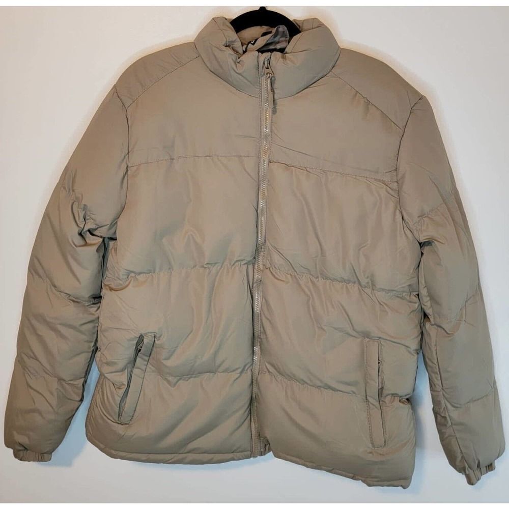 Brave Soul LDN Funnel Neck Puffer Jacket, Color Sand, Size M, MSRP $87